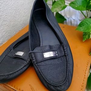 Coach Fredrica Black Leather Loafers